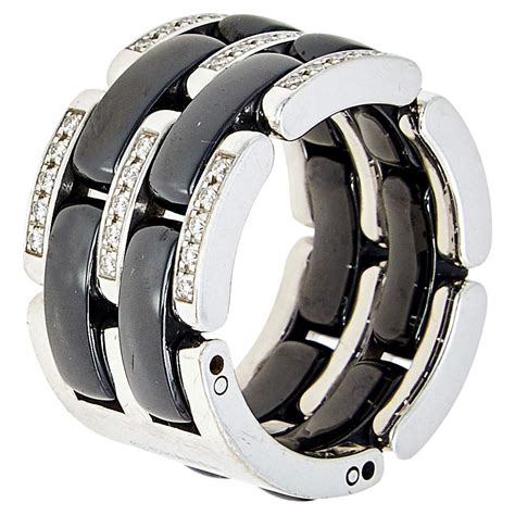 chanel ultra black ceramic ring price|Chanel interlocking ring.